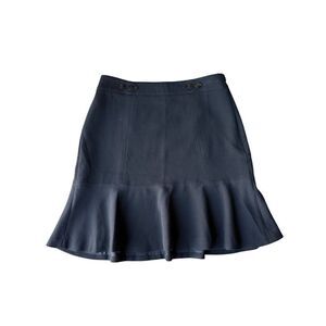 White House Black Market Above The Knee Black Flirty Flounce Skirt Size 6